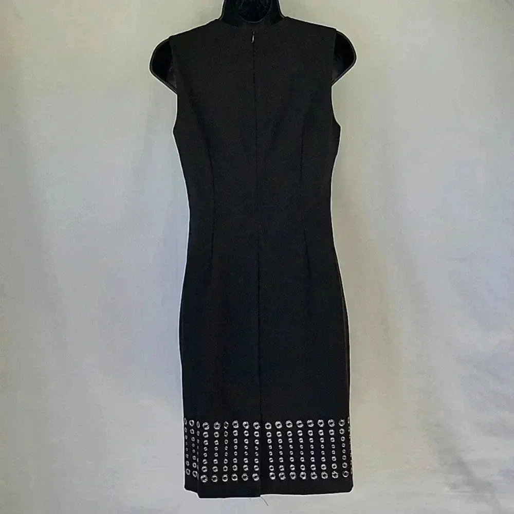 Calvin Klein Sleeveless Sheath Dress w/ Grommet Hem Size 2 - Picture 3 of 14